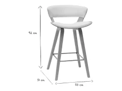 Set de 2 taburetes de cocina de diseño blanco con madera clara 65 cm SYRAH
