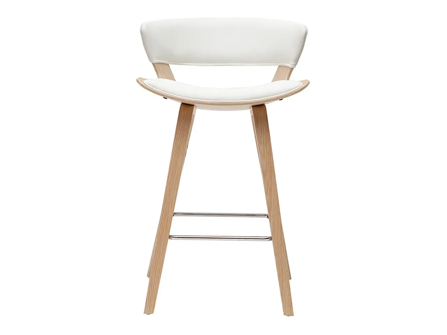 Set de 2 taburetes de cocina de diseño blanco con madera clara 65 cm SYRAH