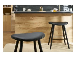 Set de 2 taburetes de cocina de diseño negro 65 cm MEADOW