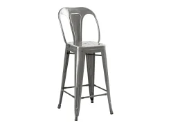 Set de 2 taburetes para isla de cocina en metal cromado 67 cm - Indus