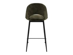 Set de 2 taburetes para isla de cocina en terciopelo verde 65 cm - Pénélope