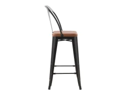 Set de 2 taburetes para isla de cocina negros y marrones 66 cm - Charly