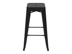 Set de 2 taburetes para isla de cocina en metal negro mate 66 cm - Indus