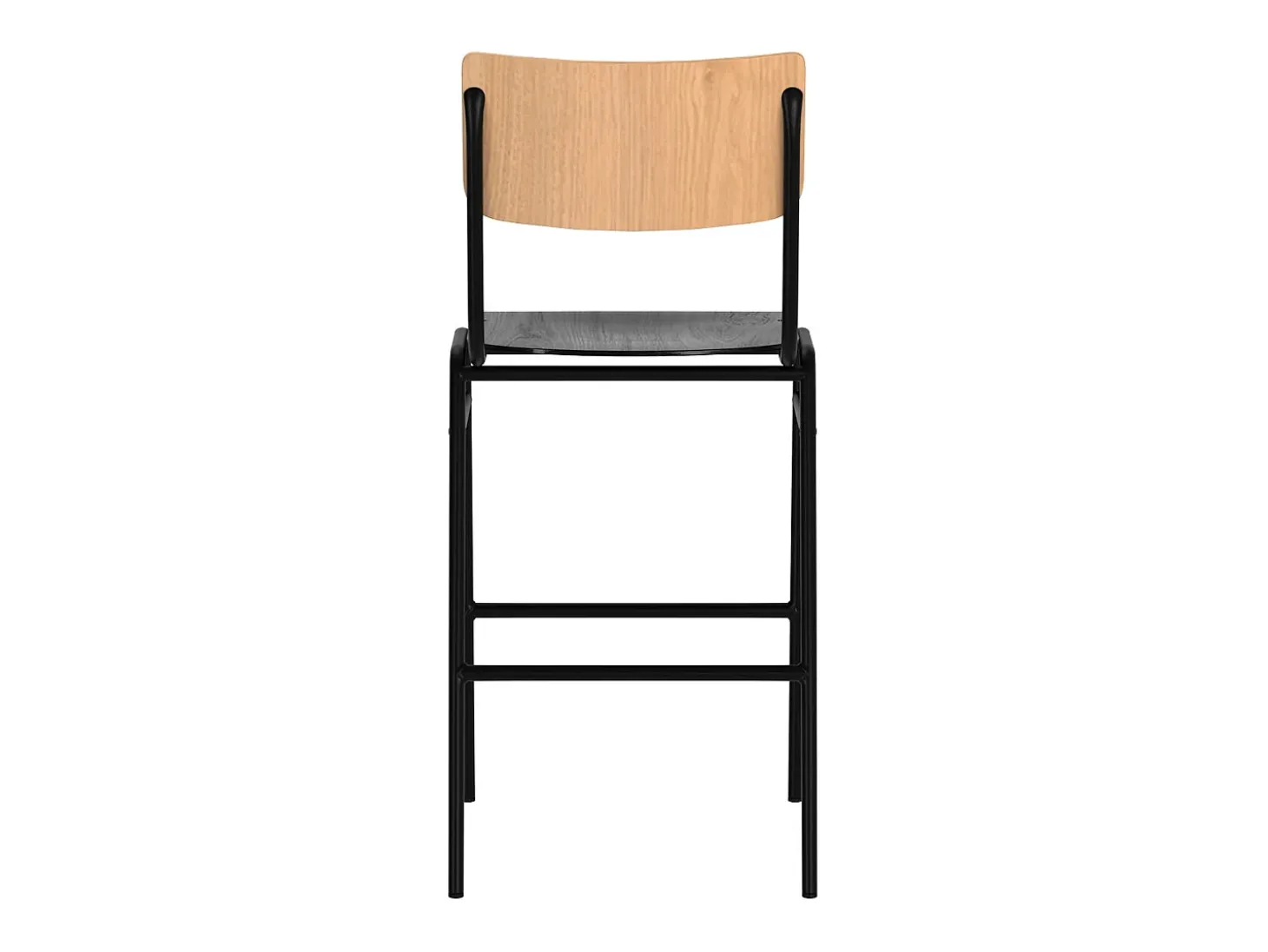Set de 2 taburetes para isla de cocina de madera clara y negra 65 cm - Clem