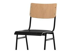 Set de 2 taburetes para isla de cocina de madera clara y negra 65 cm - Clem