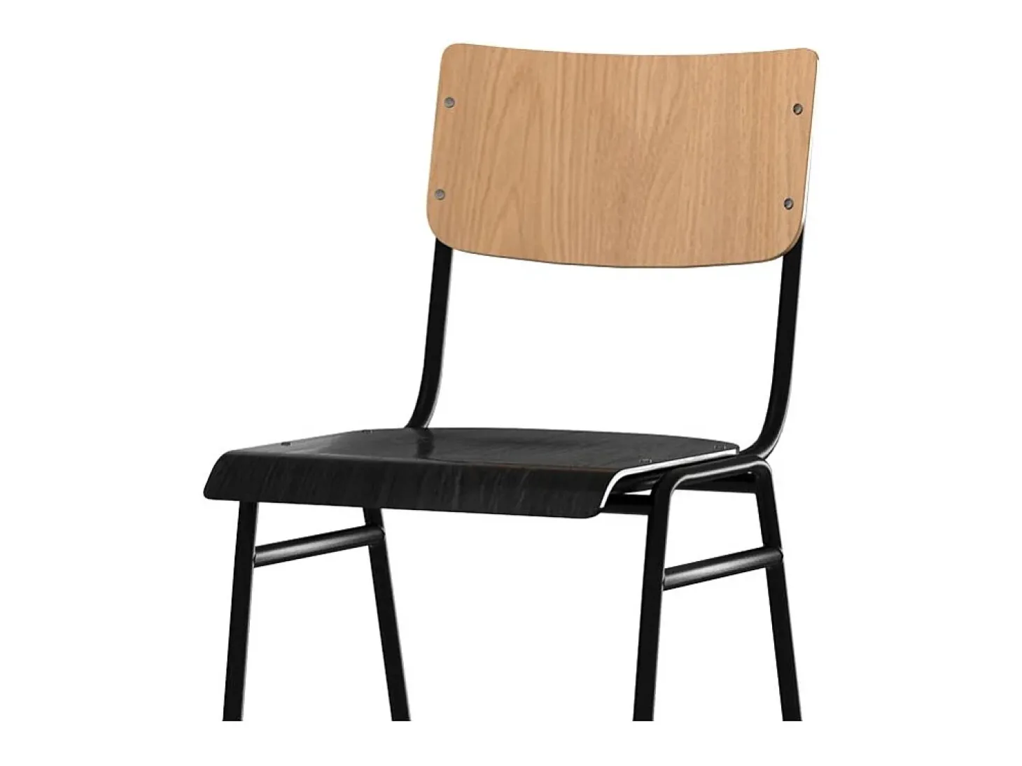 Set de 2 taburetes para isla de cocina de madera clara y negra 65 cm - Clem