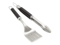 Set de 2 utensilios BBQ Weber Precision, Negro Inox 59cm