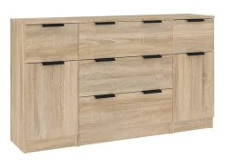 Set de aparador 3 pzas madera contrachapada color roble Sonoma ES95951