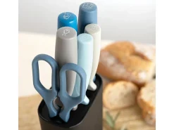 Set de cocina Ozon Quid 5 cuchillos + tijeras negro 21x13x8 cm