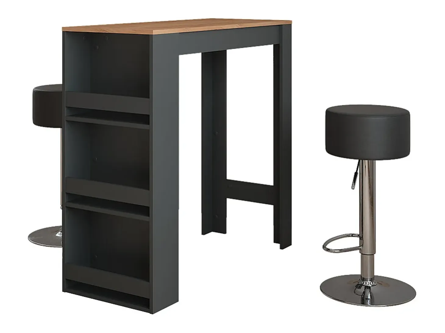 Set de mesa de bar antracita/roble dorado 45x110x106 repose