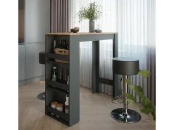 Set de mesa de bar antracita/roble dorado 45x110x106 repose