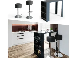 Set de mesa de bar antracita 57x117x106