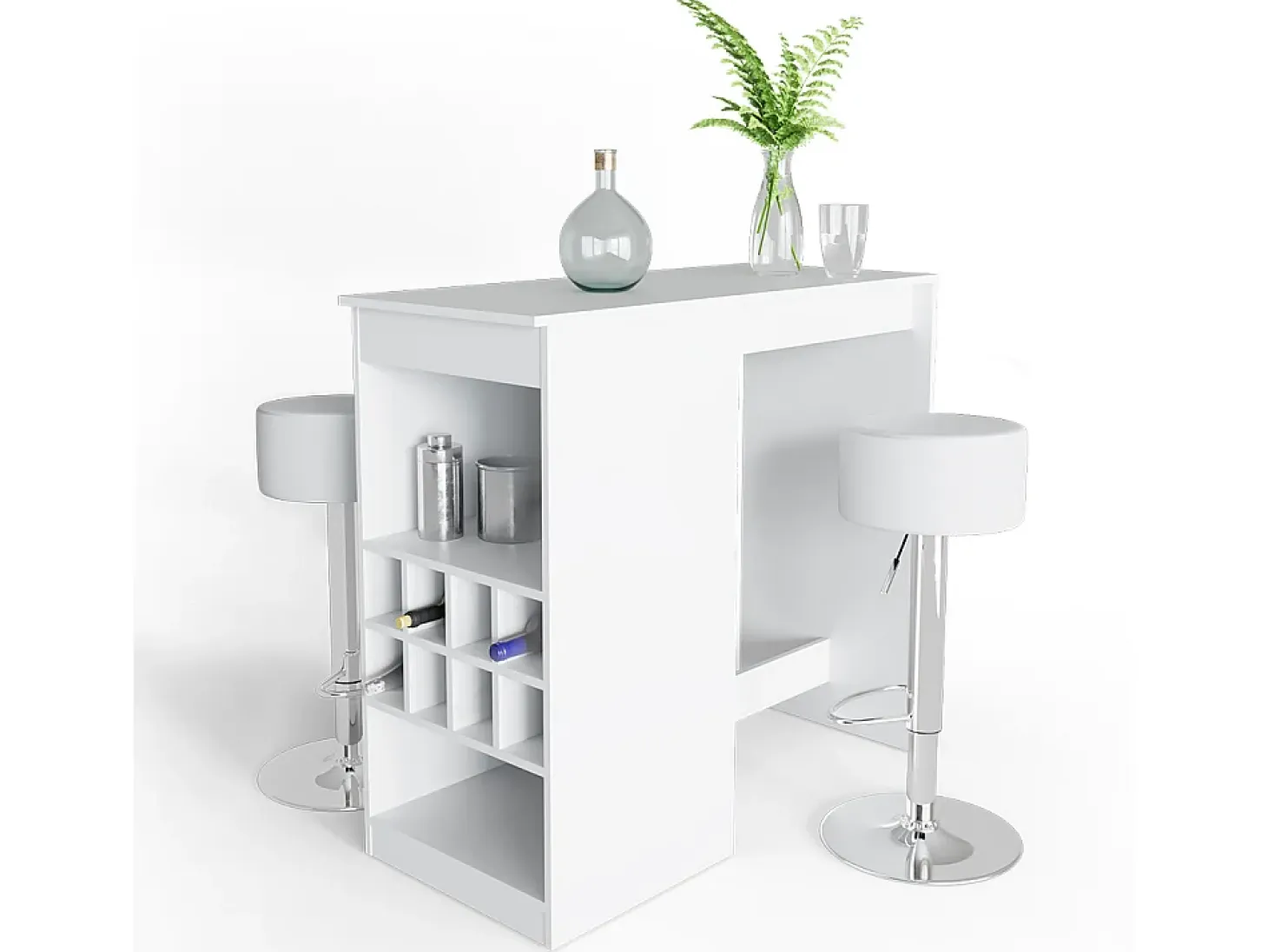 Set de mesa de bar blanco 115x50x104.6 ross