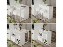 Set de mesa de bar blanco 116x37x90.5 dominic