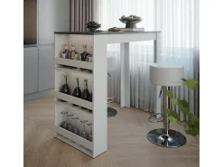 Set de mesa de bar blanco/antracita 57x117x106 repose