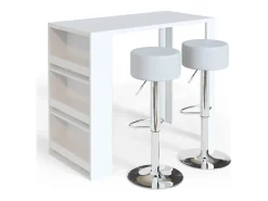 Set de mesa de bar blanco 57x117x106
