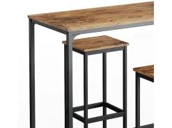 Set de mesa de bar madera antigua 120x50x105 fyrk