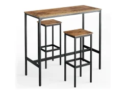 Set de mesa de bar madera antigua 120x50x105 fyrk