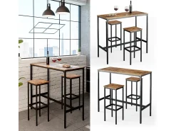Set de mesa de bar madera antigua 120x50x105 fyrk