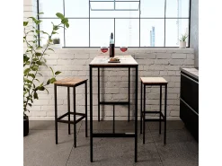 Set de mesa de bar madera antigua 120x50x105 fyrk