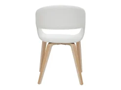 Set de 2 sillas de diseño de poliuretano blanco con patas de madera clara SLAM