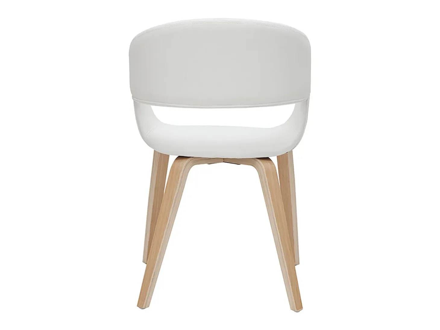 Set de 2 sillas de diseño de poliuretano blanco con patas de madera clara SLAM