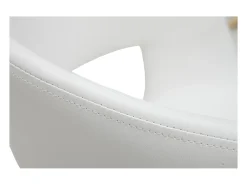 Set de 2 sillas de diseño de poliuretano blanco con patas de madera clara SLAM