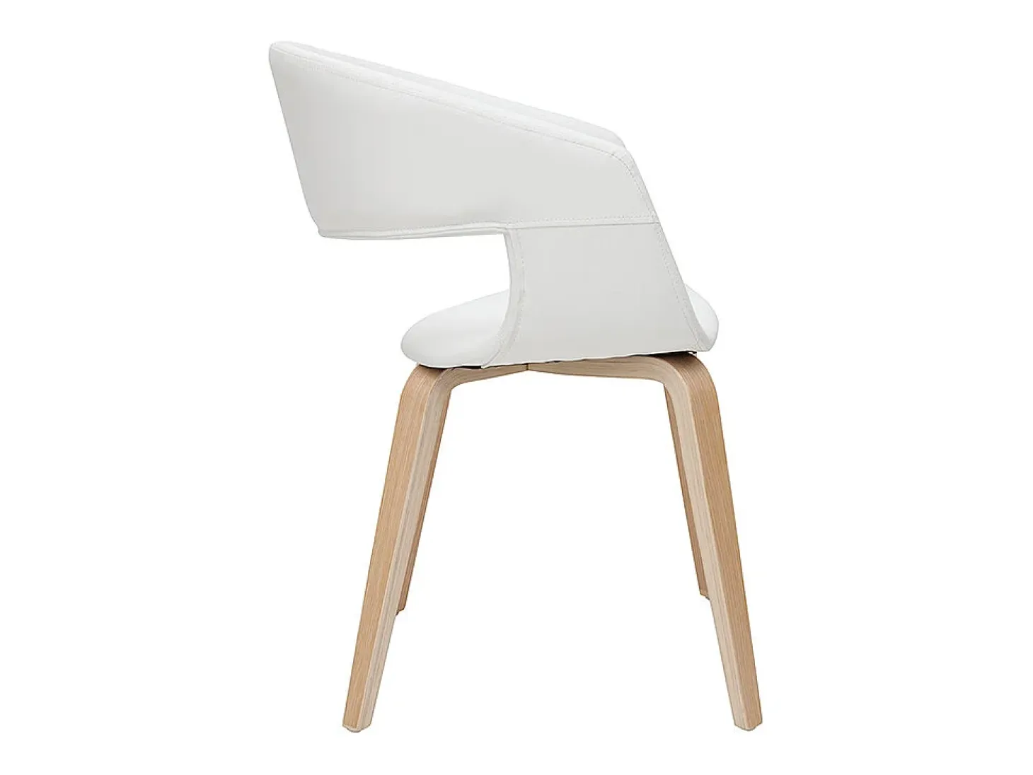 Set de 2 sillas de diseño de poliuretano blanco con patas de madera clara SLAM