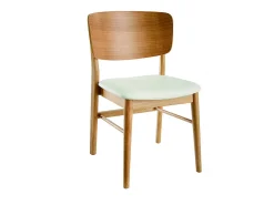 Set de 2 sillas de madera clara y blanco SHELDON