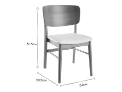 Set de 2 sillas de madera clara y blanco SHELDON