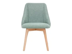 Set de 2 sillas de tela efecto aterciopelado texturizado verde y madera clara HIGGINS