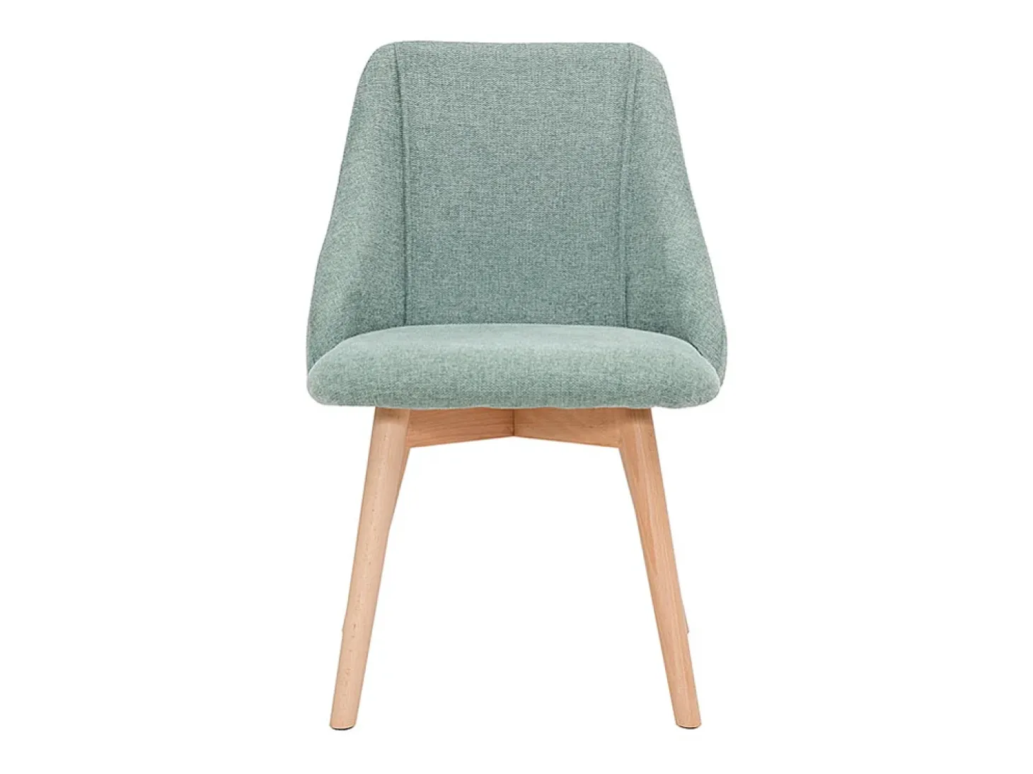 Set de 2 sillas de tela efecto aterciopelado texturizado verde y madera clara HIGGINS