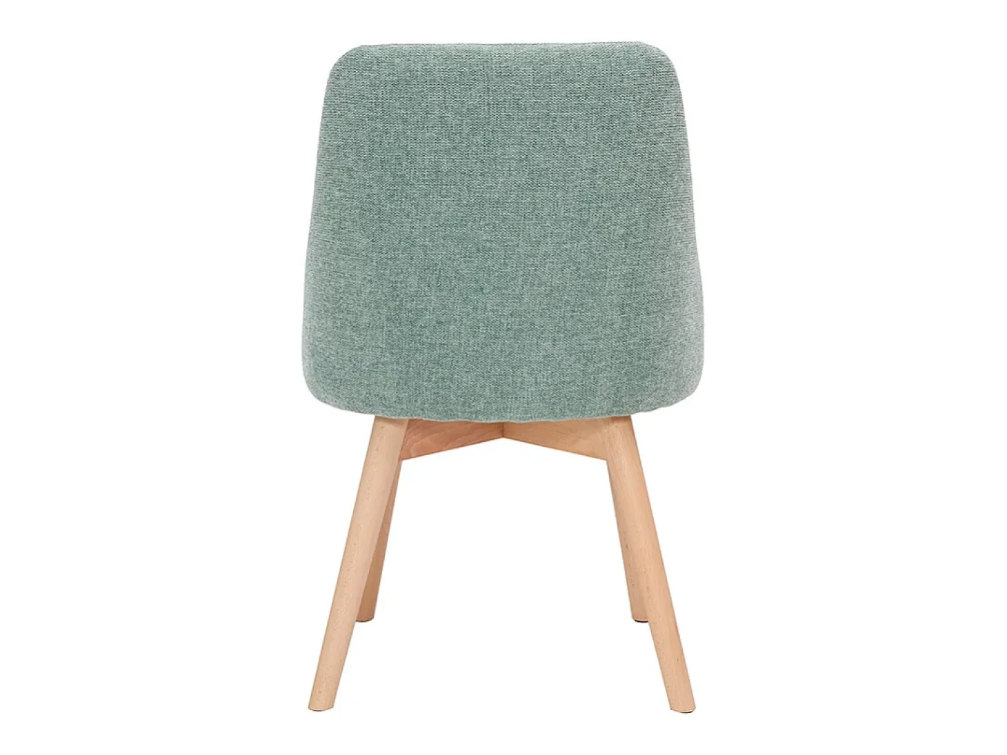 Set de 2 sillas de tela efecto aterciopelado texturizado verde y madera clara HIGGINS