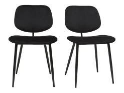 Set de 2 sillas de terciopelo negro y metal negro TOBIAS