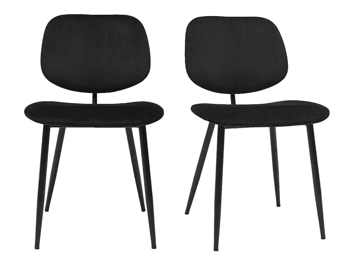 Set de 2 sillas de terciopelo negro y metal negro TOBIAS