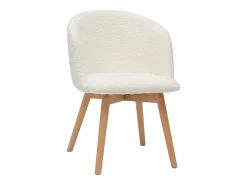 Set de 2 sillas nórdicas de tejido borreguillo y haya maciza VANITY