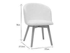 Set de 2 sillas nórdicas de tejido borreguillo y haya maciza VANITY