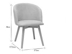 Set de 2 sillas nórdicas de tela efecto aterciopelado beige y haya maciza VANITY