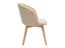 Set de 2 sillas nórdicas de tela efecto aterciopelado beige y haya maciza VANITY