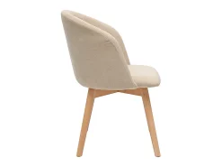 Set de 2 sillas nórdicas de tela efecto aterciopelado beige y haya maciza VANITY