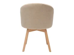 Set de 2 sillas nórdicas de tela efecto aterciopelado beige y haya maciza VANITY