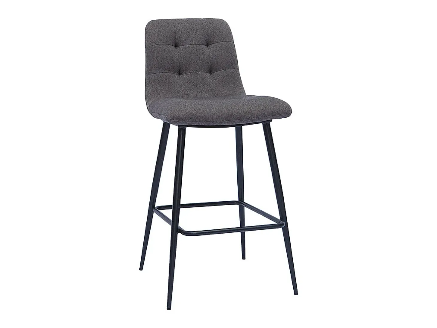 Set de 2 taburetes de cocina de diseño en tela gris y metal 65 cm de altura ESCAPE