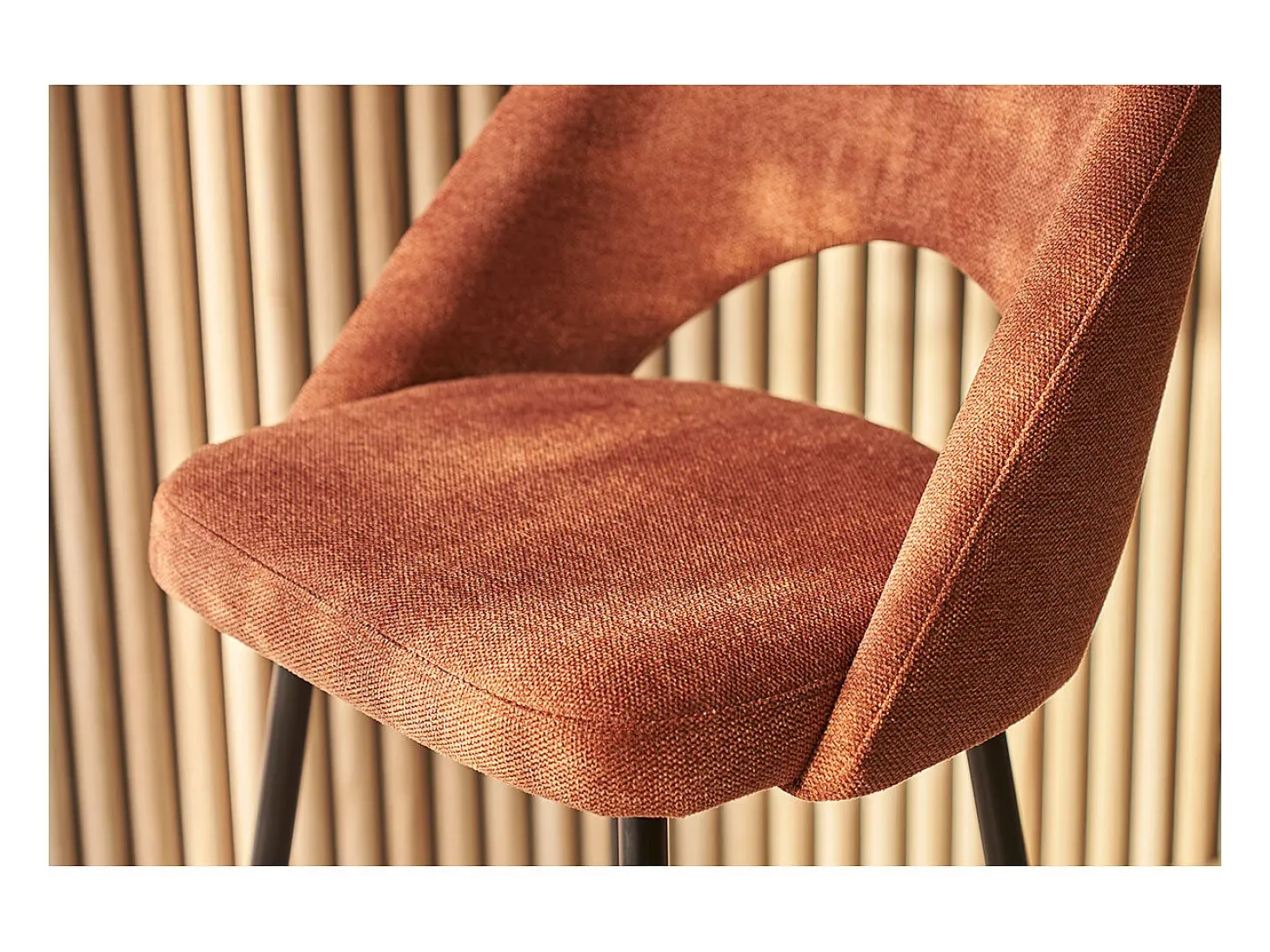 Set de 2 taburetes de cocina efecto aterciopelado texturizado terracota 65 cm COSETTE