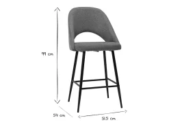 Set de 2 taburetes de cocina efecto aterciopelado texturizado terracota 65 cm COSETTE