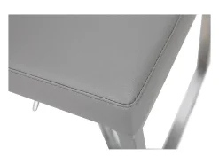 Set de 2 taburetes de cocina regulables grises con acero cromado KYLE