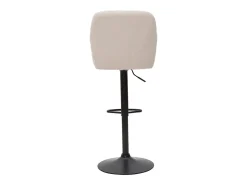 Set de 2 taburetes de cocina regulables de tejido efecto aterciopelado beige y metal AMIKA