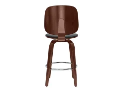 Set de 2 taburetes de cocina giratorios de diseño negros y madera oscura 66 cm BECK