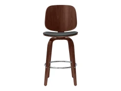 Set de 2 taburetes de cocina giratorios de diseño negros y madera oscura 66 cm BECK