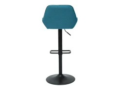 Set de 2 taburetes de cocina ajustables de diseño de tejido azul petróleo RONNIE