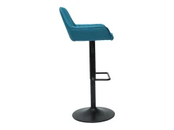 Set de 2 taburetes de cocina ajustables de diseño de tejido azul petróleo RONNIE